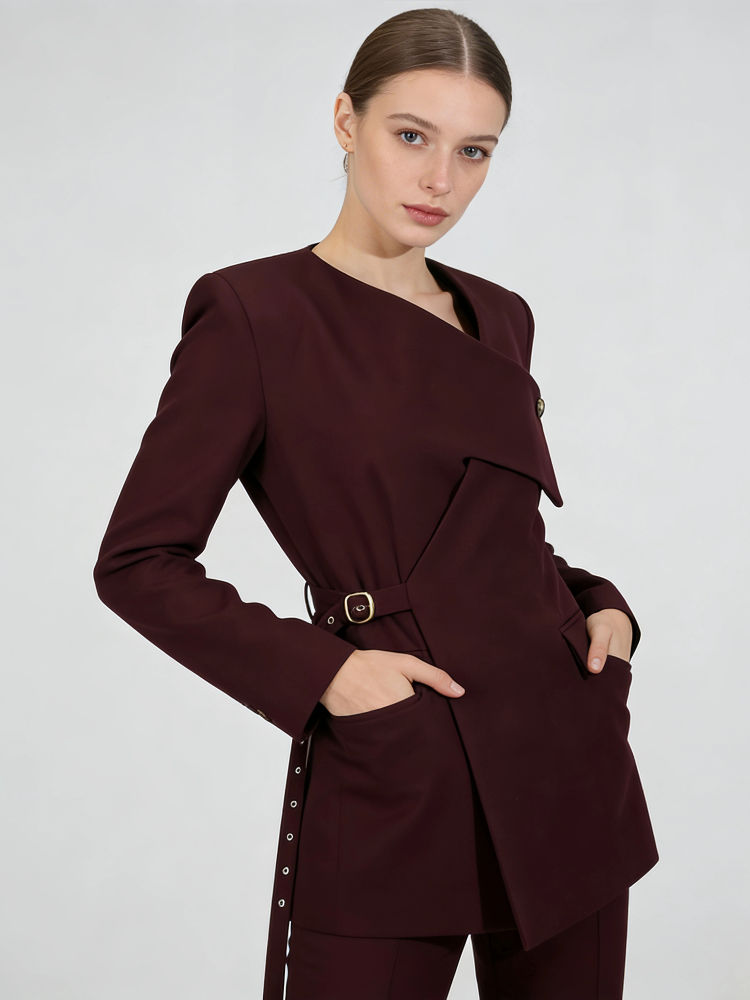 TWOTWINSTYLE Round Neck Tunic Temperament Coat