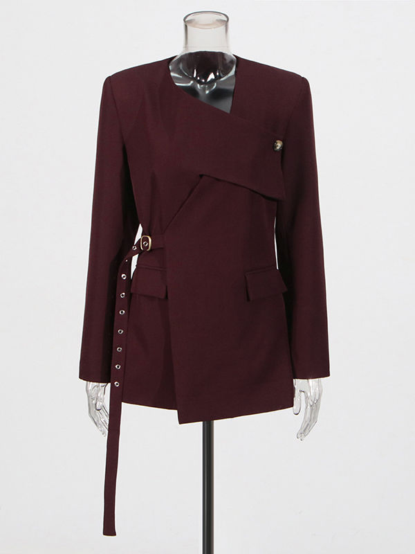 TWOTWINSTYLE Round Neck Tunic Temperament Coat