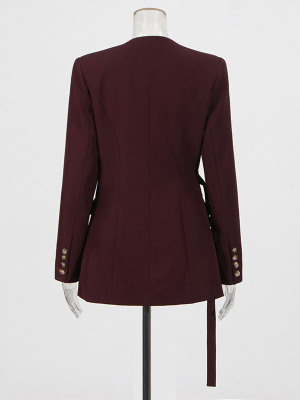 TWOTWINSTYLE Round Neck Tunic Temperament Coat