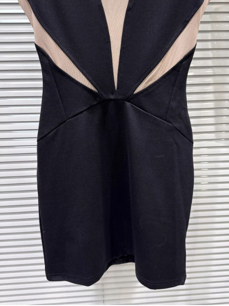 TWOTWINSTYLE Hit Color Sleeveless Tunic Elegant Mini Dress