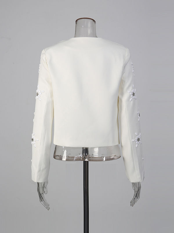 TWOTWINSTYLE Round Neck Spliced Diamond Blazers Loose Pants Temperament Two Piece Set