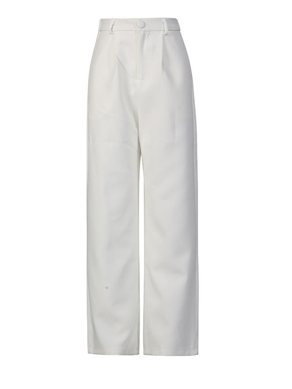 TWOTWINSTYLE Round Neck Spliced Diamond Blazers Loose Pants Temperament Two Piece Set