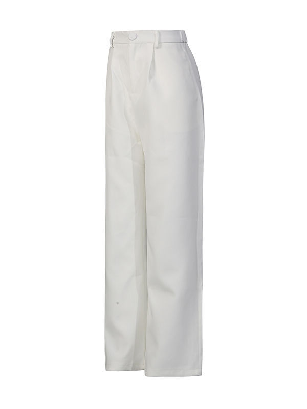 TWOTWINSTYLE Round Neck Spliced Diamond Blazers Loose Pants Temperament Two Piece Set