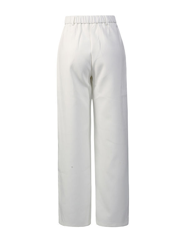 TWOTWINSTYLE Round Neck Spliced Diamond Blazers Loose Pants Temperament Two Piece Set