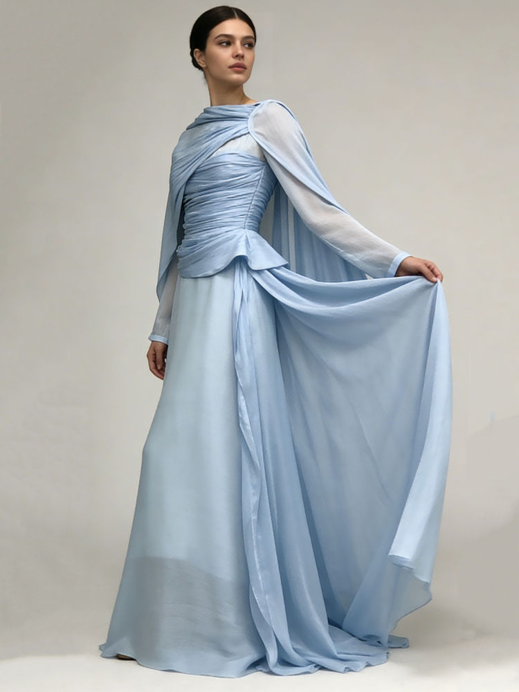 TWOTWINSTYLE Long Sleeve Spliced Lace Up Tunic Elegant Dress