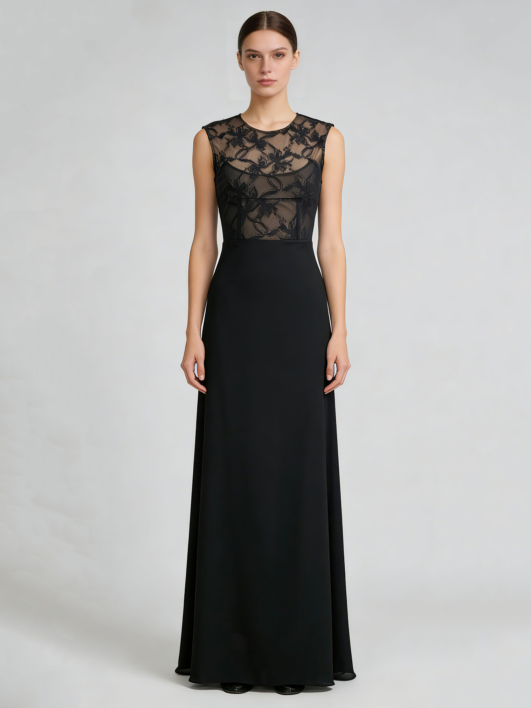 TWOTWINSTYLE Sleeveless Patchwork Lace Tunic Elegant Dress