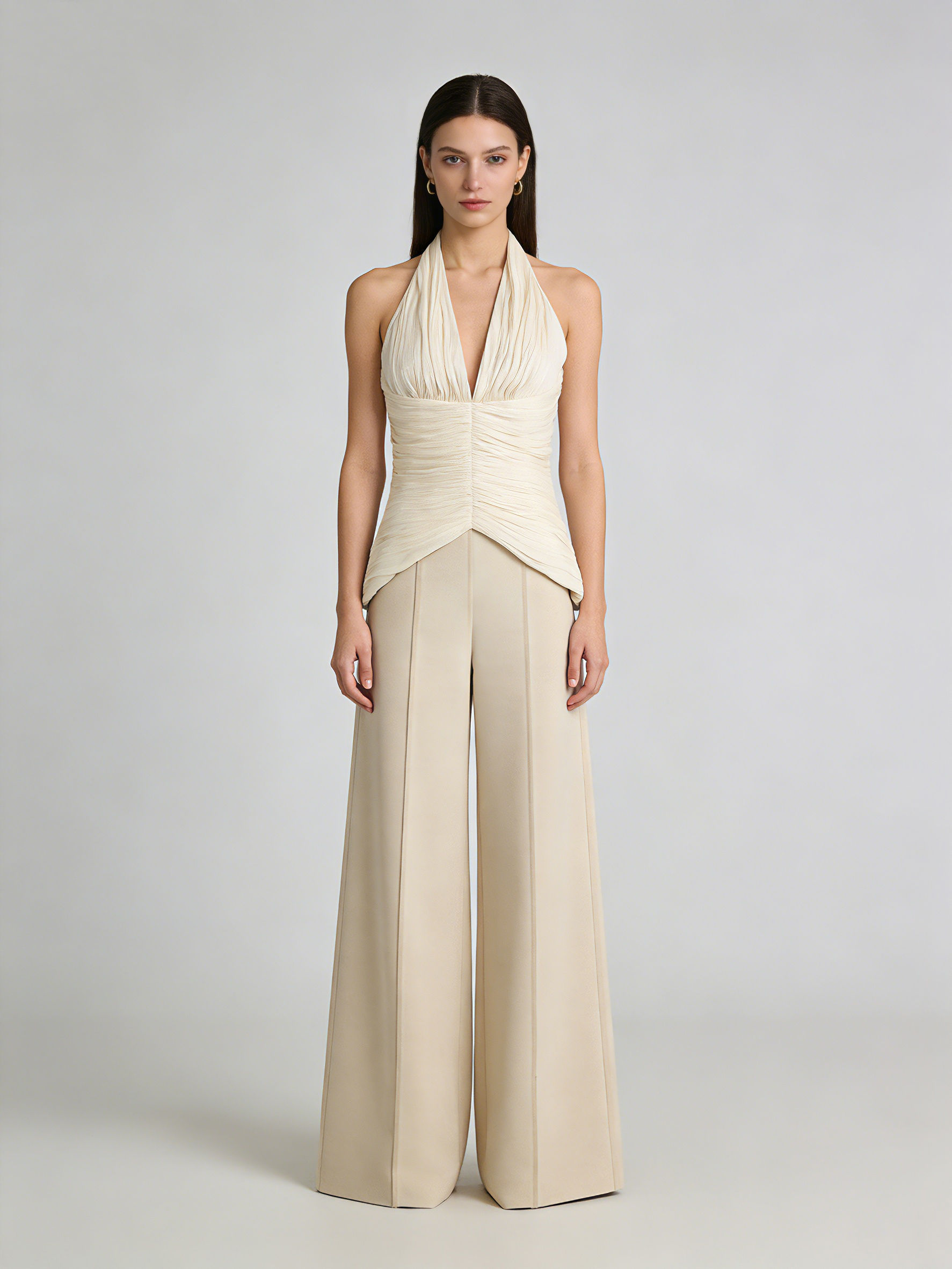 TWOTWINSTYLE Sleeveless Pleated High Waist Elegant Vest