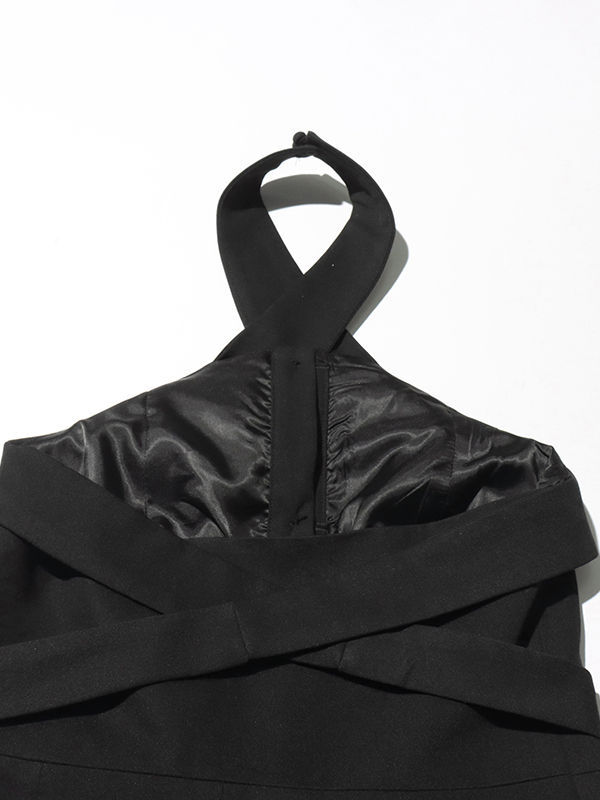 TWOTWINSTYLE Backless Spliced Belt Designer Mini Dress