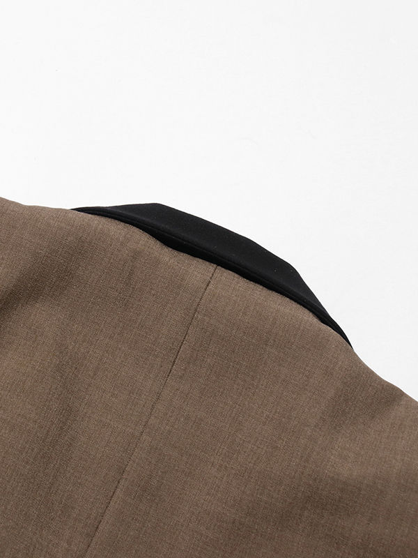 TWOTWINSTYLE Hit Color Lapel Long Sleeve Tunic Temperament Blazers