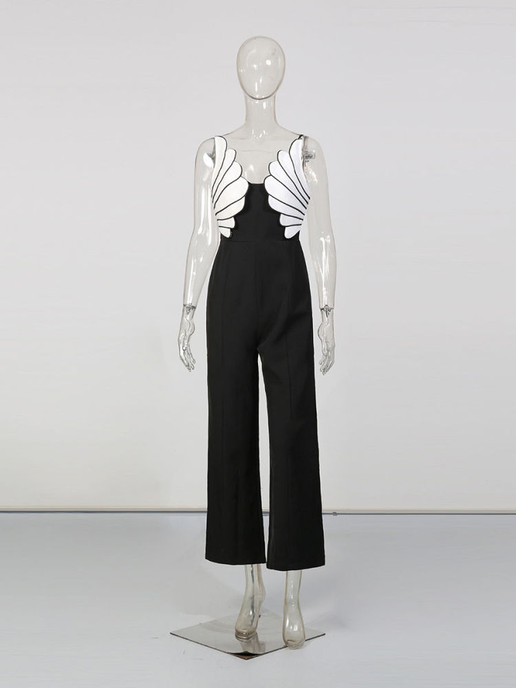 TWOTWINSTYLE Hit Color Sleeveless High Waist Chic Jumpsuit