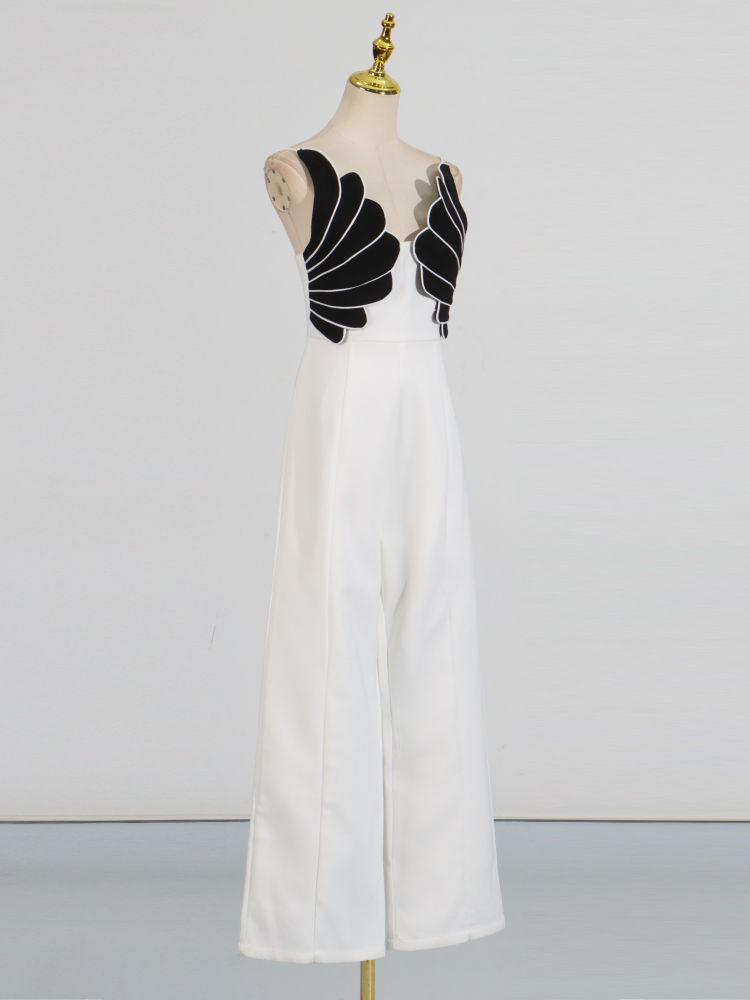 TWOTWINSTYLE Hit Color Sleeveless High Waist Chic Jumpsuit