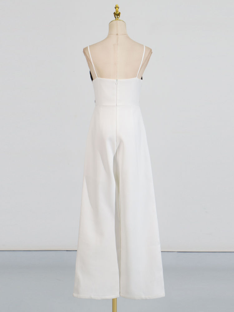 TWOTWINSTYLE Hit Color Sleeveless High Waist Chic Jumpsuit
