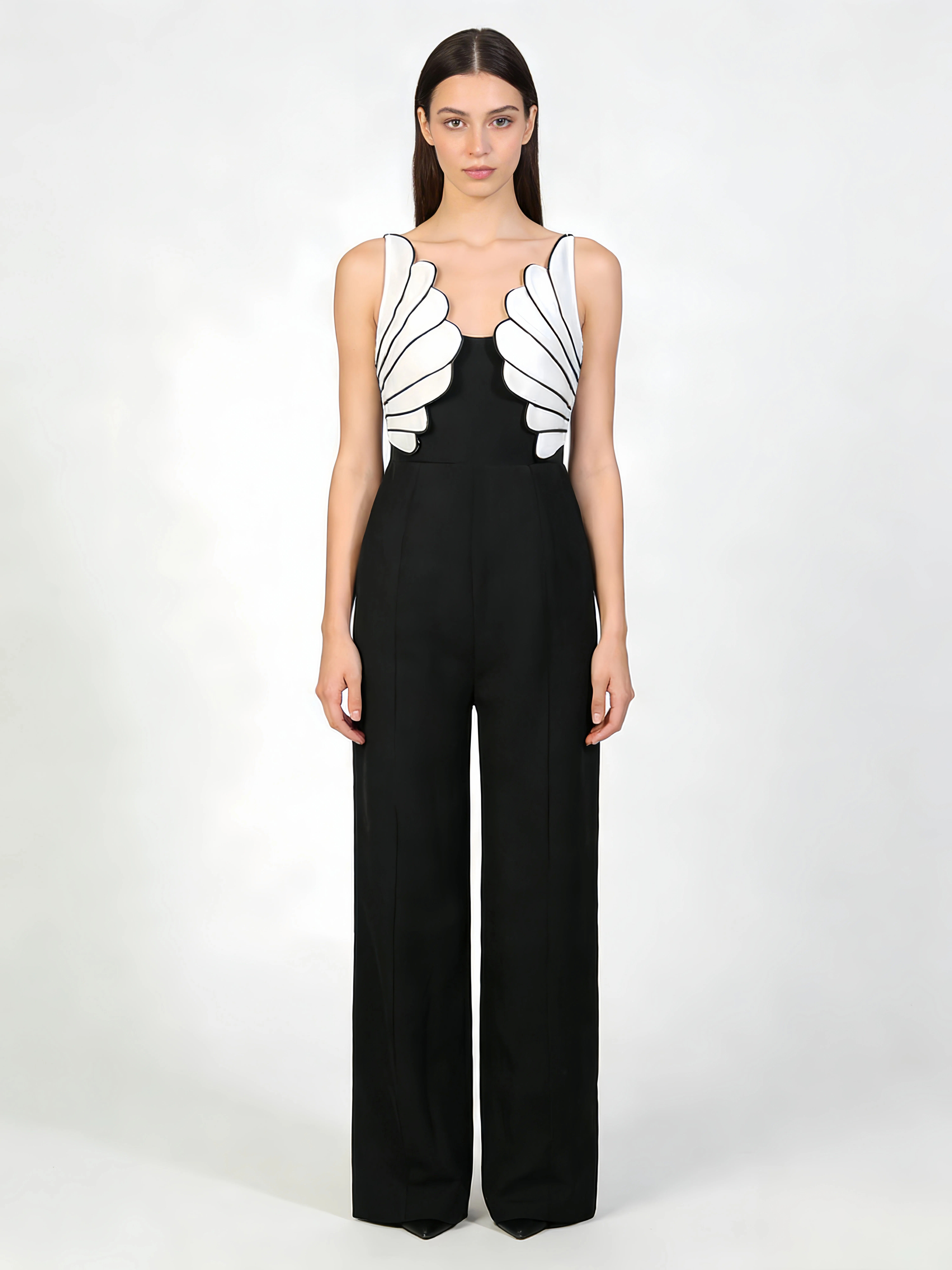 TWOTWINSTYLE Hit Color Sleeveless High Waist Chic Jumpsuit