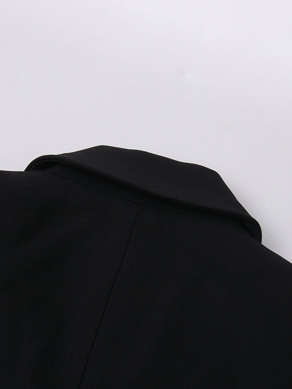 TWOTWINSTYLE Lapel Hollow Out Patchwork Diamond Bowknot Dress