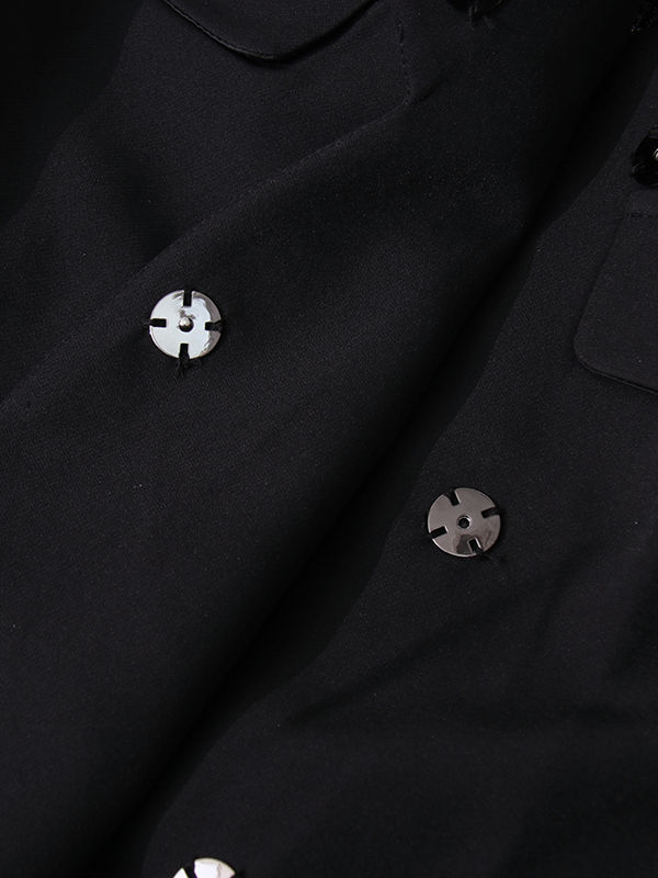 TWOTWINSTYLE Lapel Hollow Out Patchwork Diamond Bowknot Dress