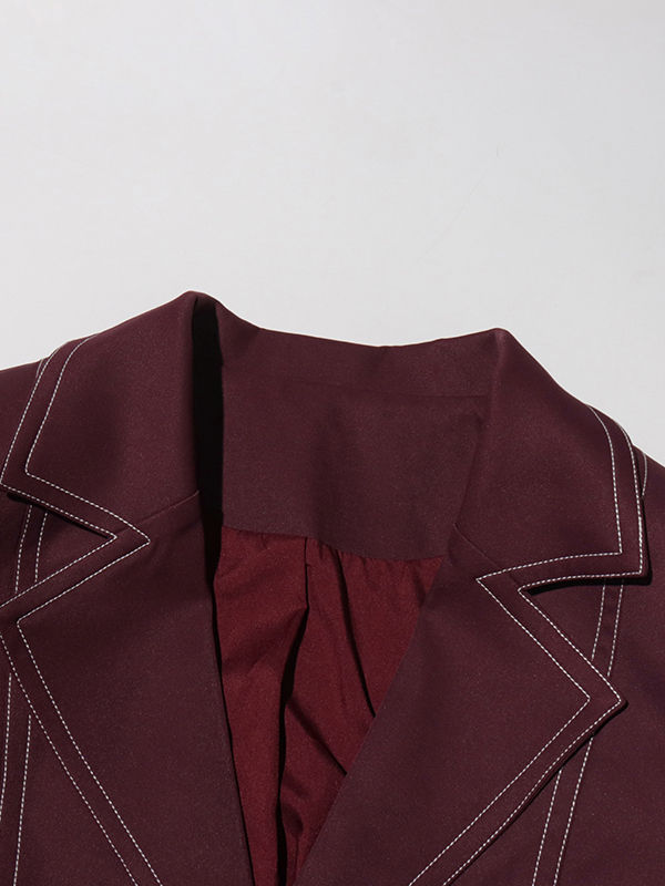 TWOTWINSTYLE Lapel Single Breasted Vintage Windbreaker
