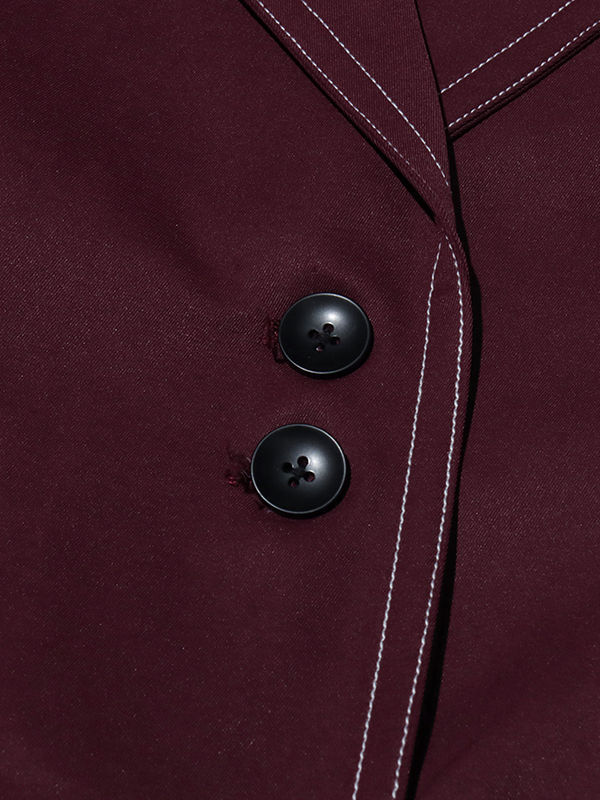 TWOTWINSTYLE Lapel Single Breasted Vintage Windbreaker