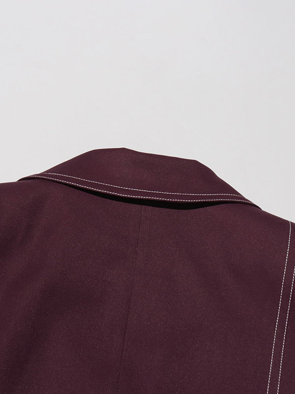 TWOTWINSTYLE Lapel Single Breasted Vintage Windbreaker