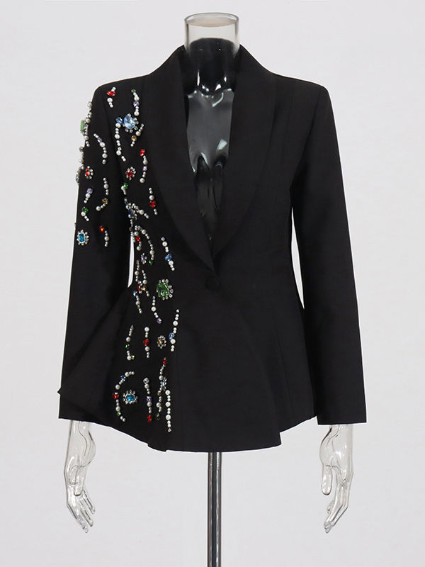 TWOTWINSTYLE Lapel Spliced Diamond Tunic Designer Coat