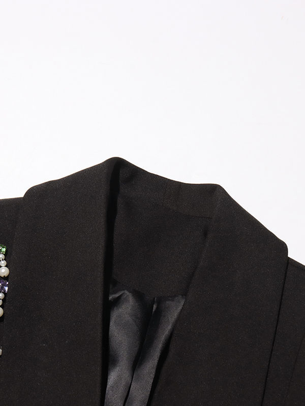 TWOTWINSTYLE Lapel Spliced Diamond Tunic Designer Coat