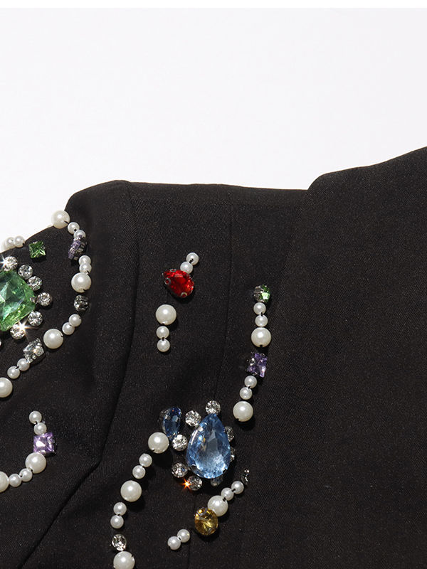TWOTWINSTYLE Lapel Spliced Diamond Tunic Designer Coat
