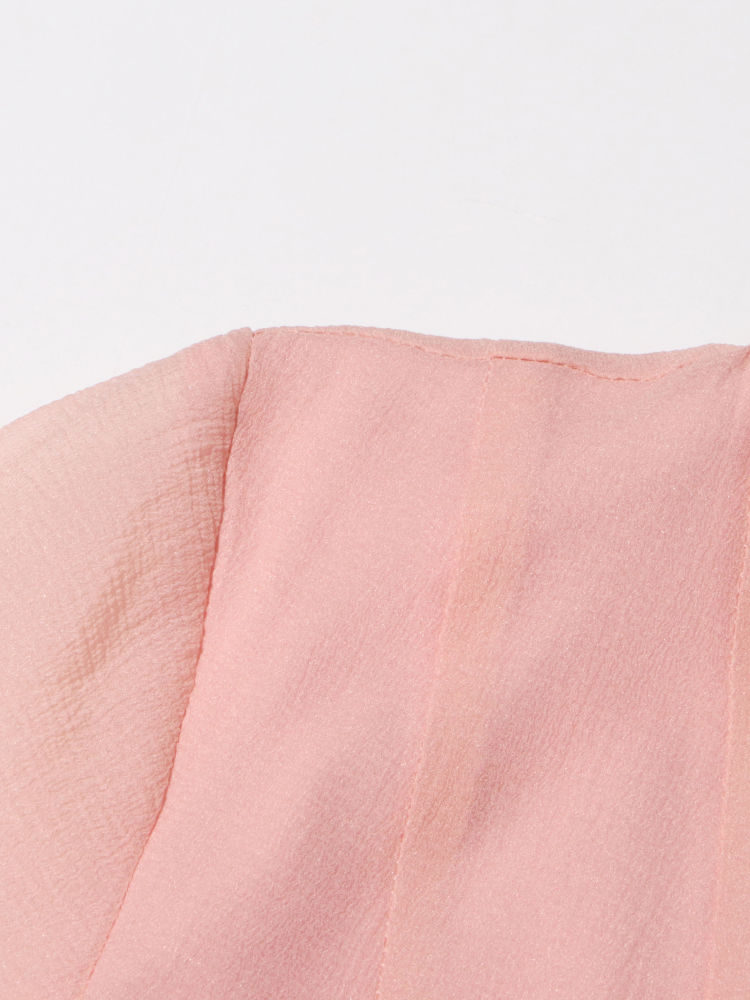 TWOTWINSTYLE Round Neck Bell Sleeve High Waist Dress