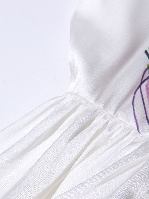 TWOTWINSTYLE Round Neck Patchwork Print Midi Dress