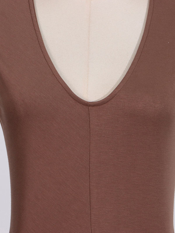 TWOTWINSTYLE Sleeveless Patchwork Metal Elegant Dress