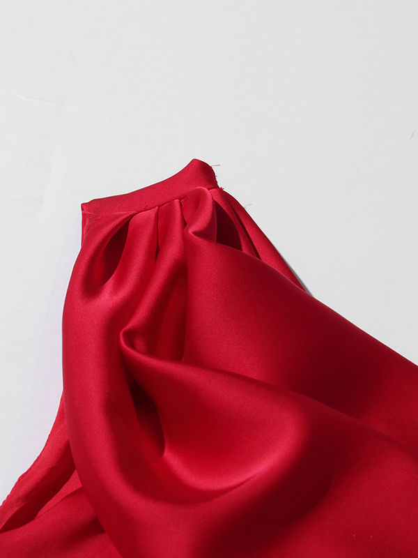 TWOTWINSTYLE Solid Sleeveless Spliced 3D Flower Dress
