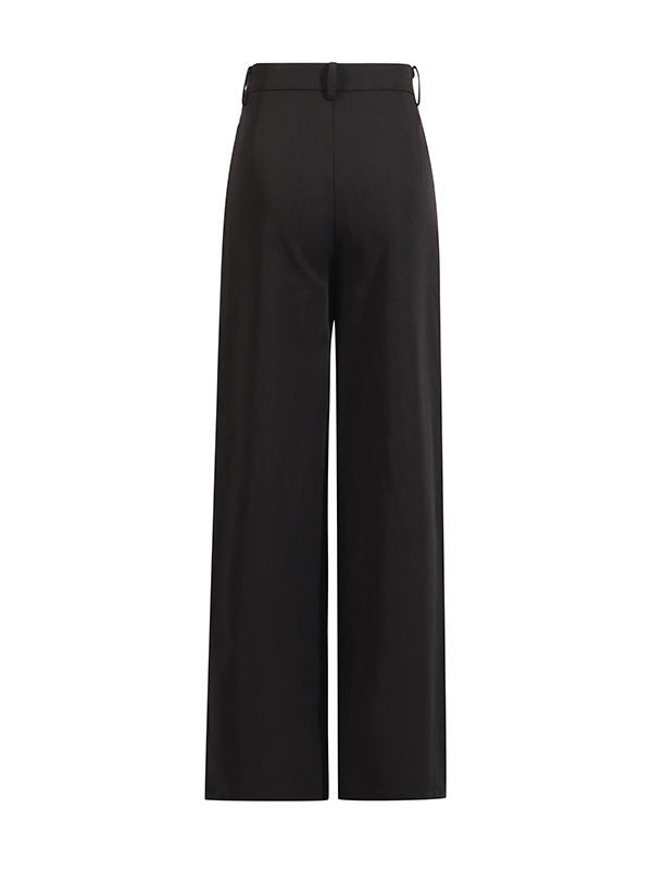 TWOTWINSTYLE V Neck Only One Sleeve Top Asymmetrical Pants Fashion Two Piece Set
