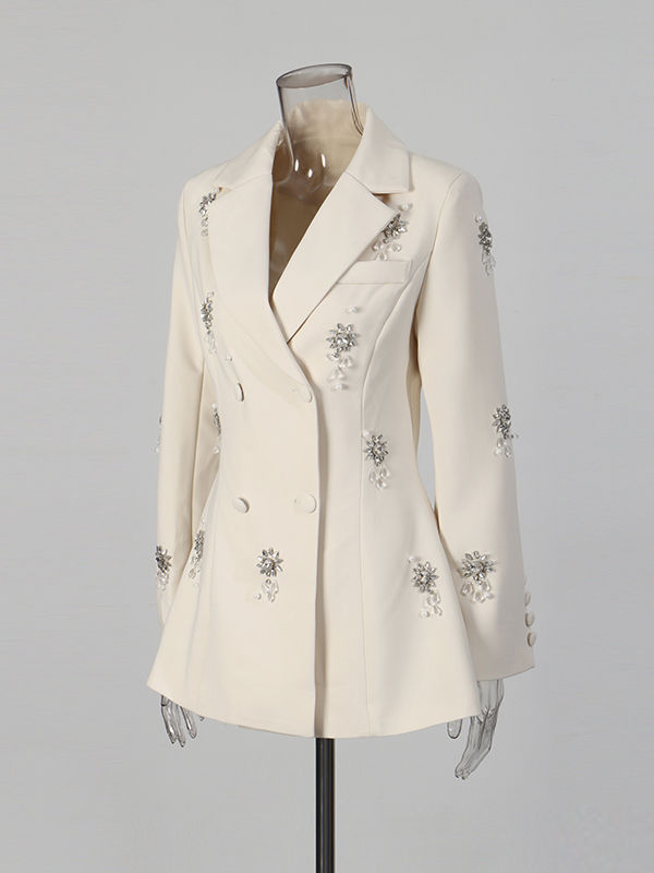 TWOTWINSTYLE Spliced Diamond High Waist Blazers