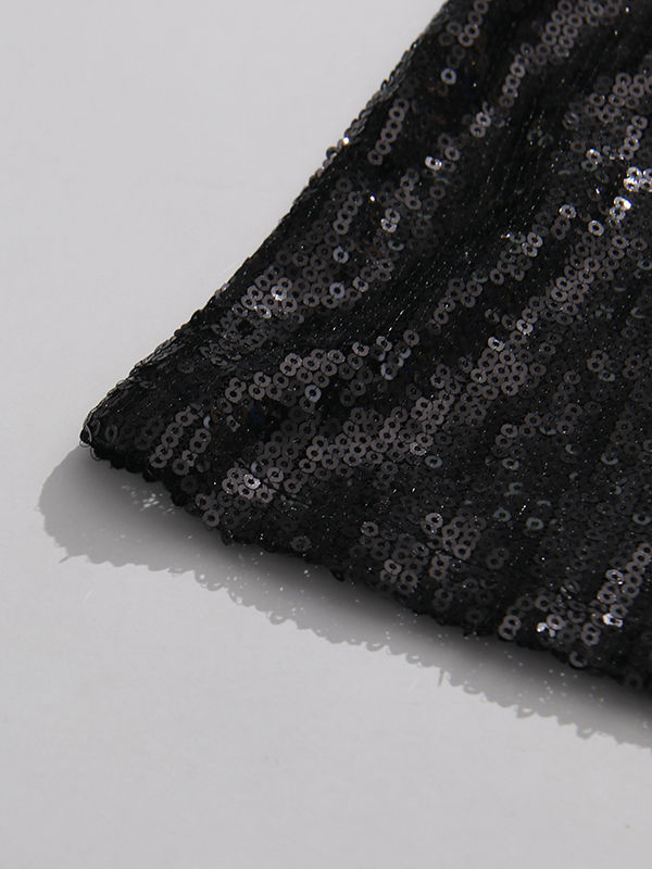 TWOTWINSTYLE Off Shoulder Spliced Sequins Fashion Dress