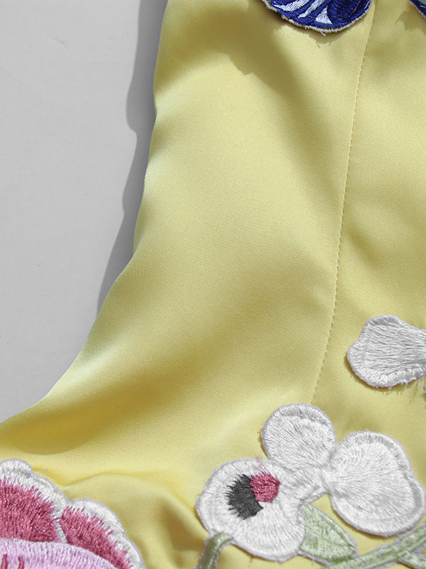 TWOTWINSTYLE Sleeveless Patchwork Embroidery Chic Dress