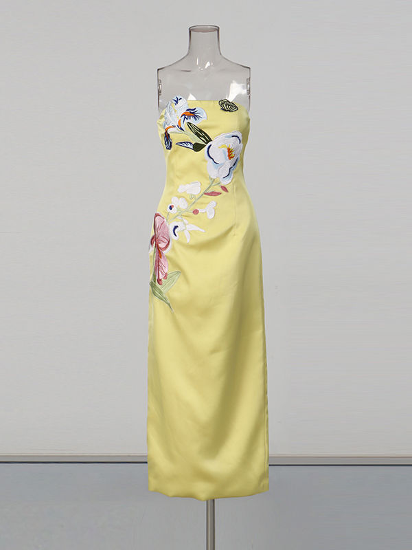 TWOTWINSTYLE Sleeveless Patchwork Embroidery Chic Dress
