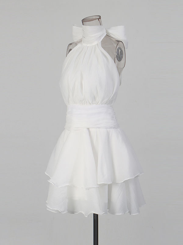 TWOTWINSTYLE Stand Collar Off Shoulder High Waist Elegant Dress