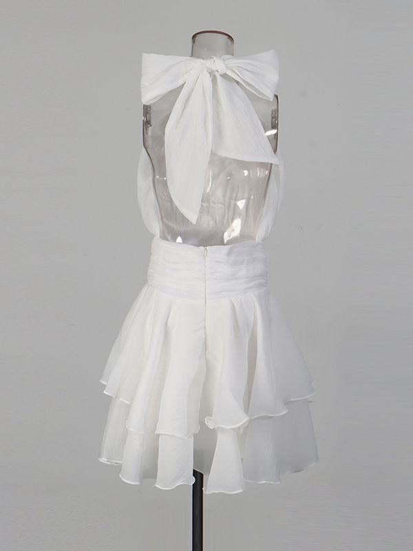 TWOTWINSTYLE Stand Collar Off Shoulder High Waist Elegant Dress