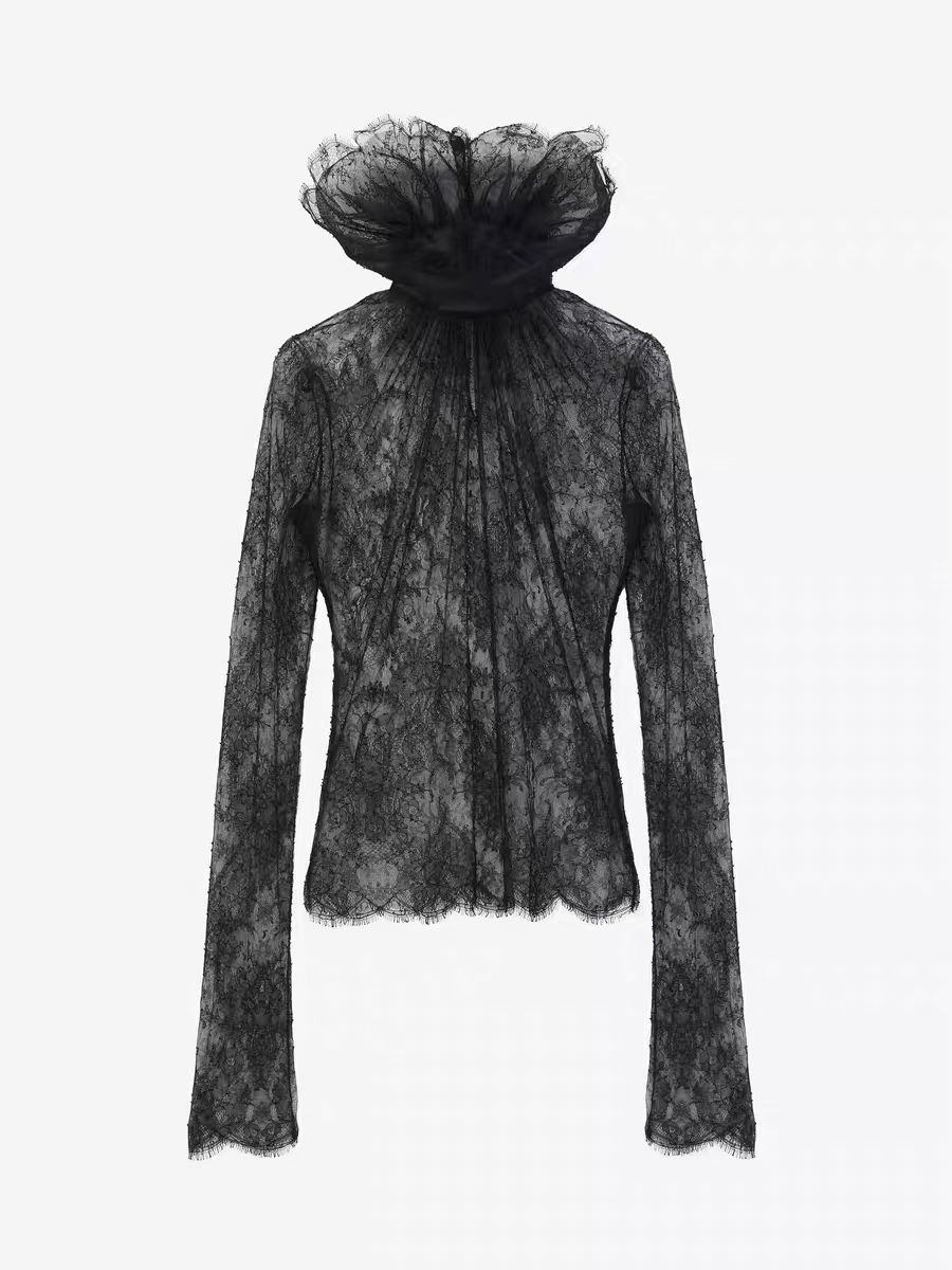 TWOTWINSTYLE Bud Style High Collar Long Sleeve Slimming Shirt