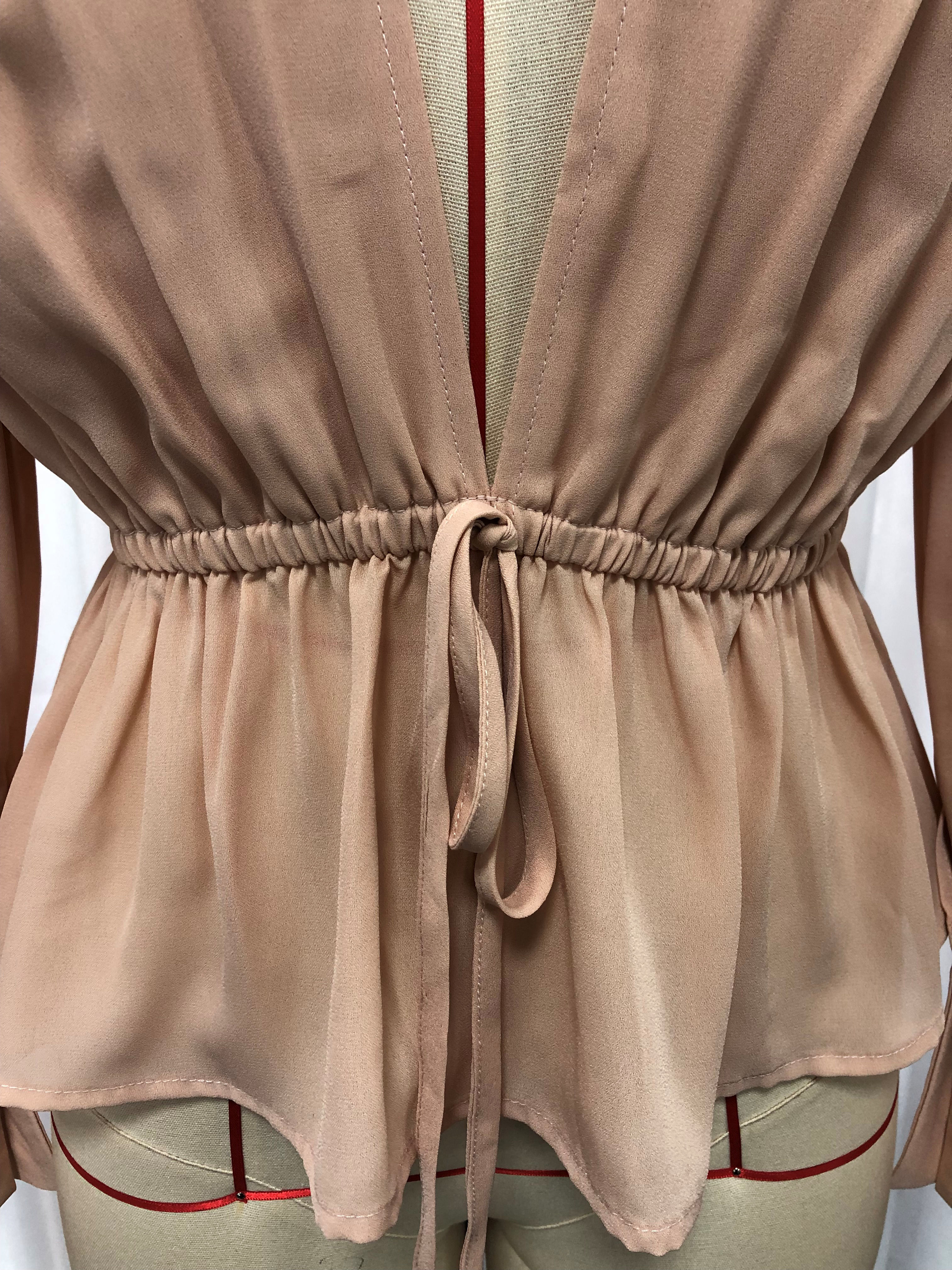 TWOTWINSTYLE Deep V Neck Puff Sleeve Tunic Elegant Shirt