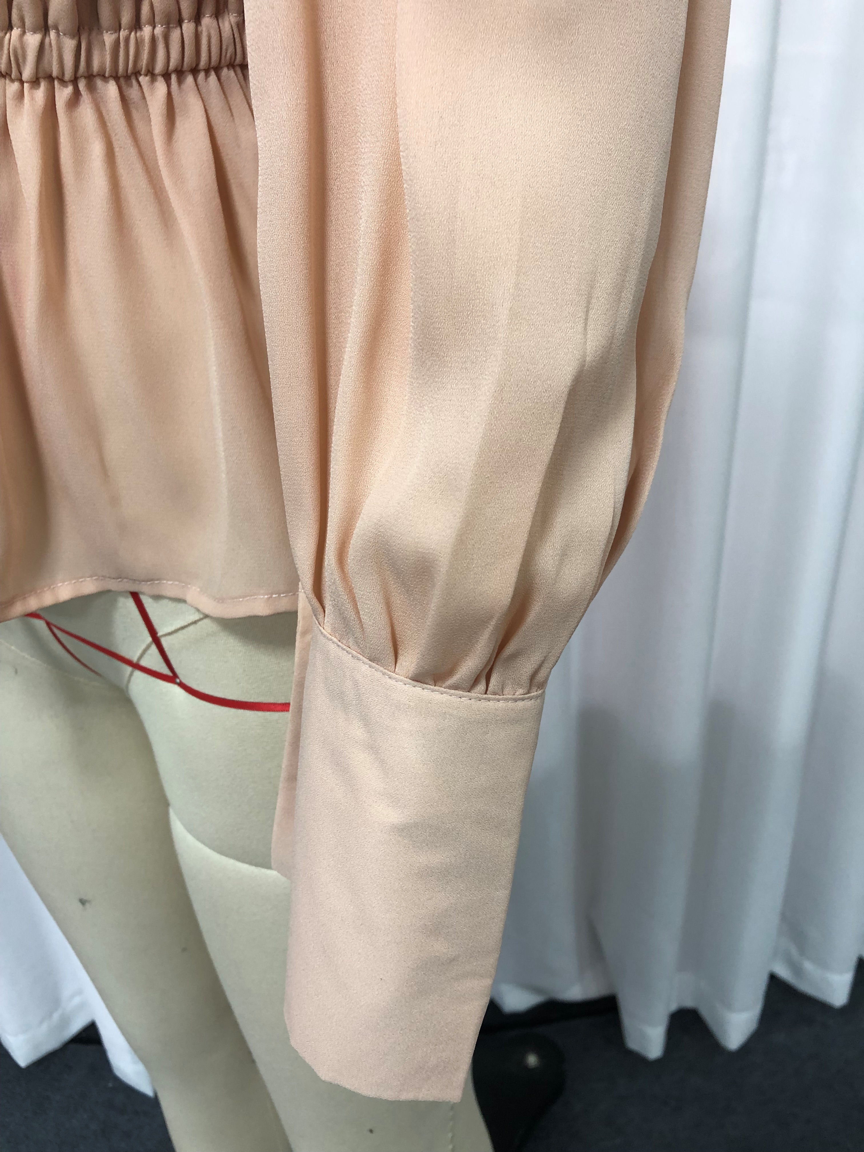 TWOTWINSTYLE Deep V Neck Puff Sleeve Tunic Elegant Shirt