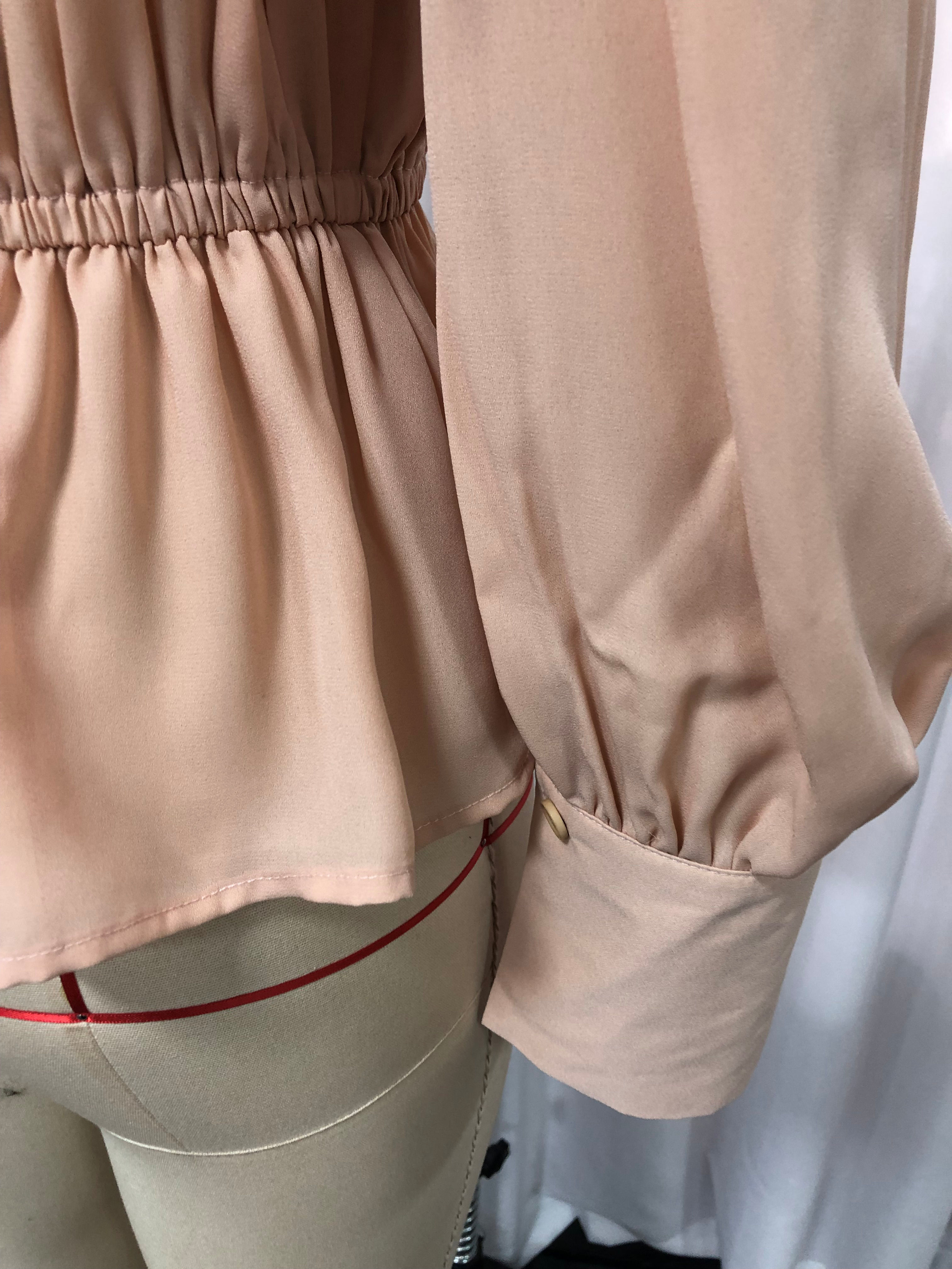 TWOTWINSTYLE Deep V Neck Puff Sleeve Tunic Elegant Shirt