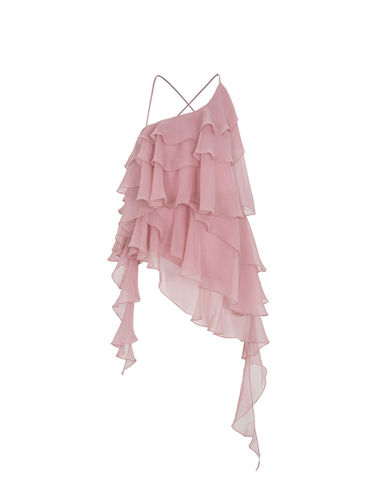 TWOTWINSTYLE Solid Off Shoulder Irregular Hem Designer Shirt