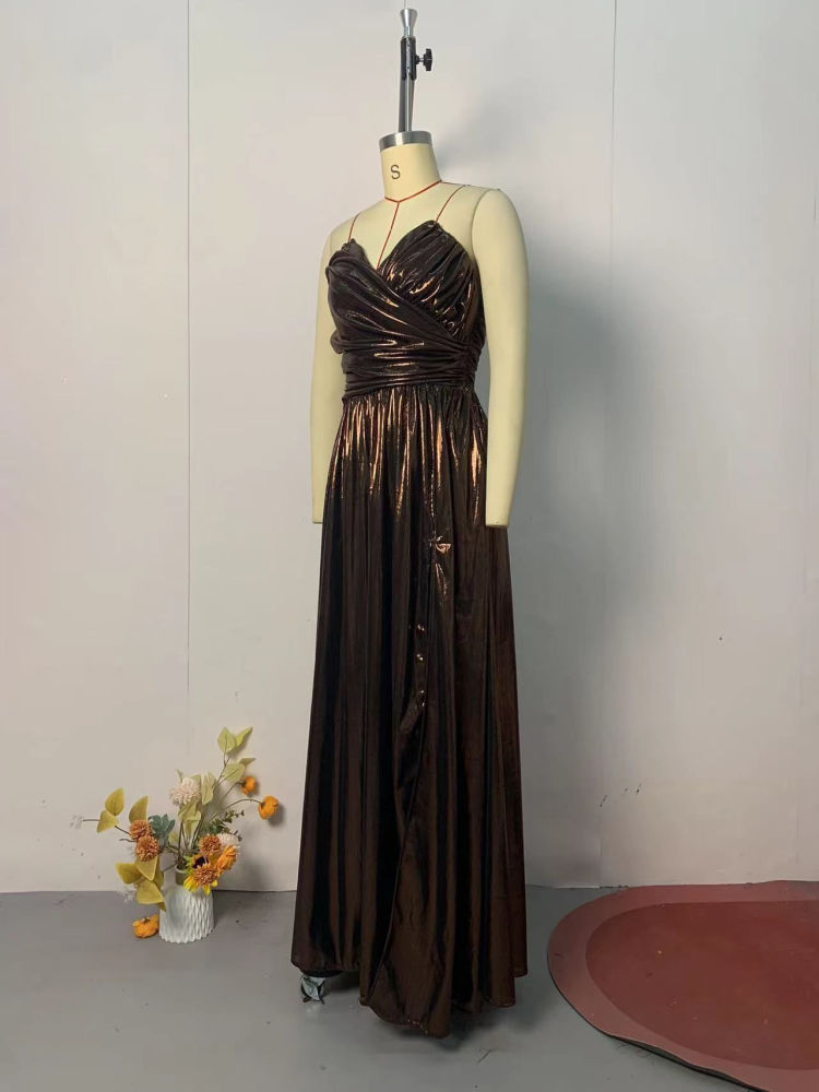 TWOTWINSTYLE Off Shoulder Side Split High Waist Vintage Dress