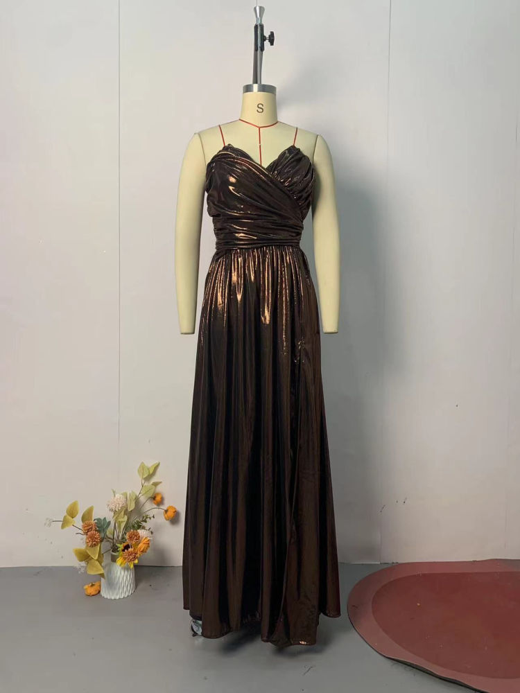 TWOTWINSTYLE Off Shoulder Side Split High Waist Vintage Dress