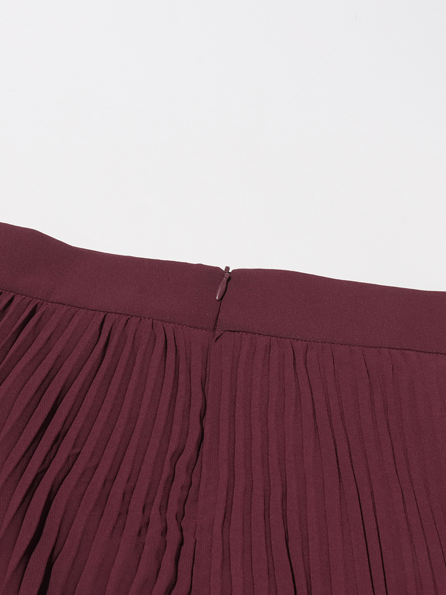 TWOTWINSTYLE Off Shoulder Tunic Top Pleated Skirt Elegant Two Piece Set