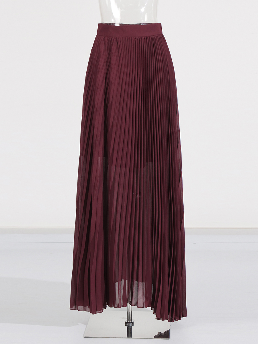 TWOTWINSTYLE Off Shoulder Tunic Top Pleated Skirt Elegant Two Piece Set