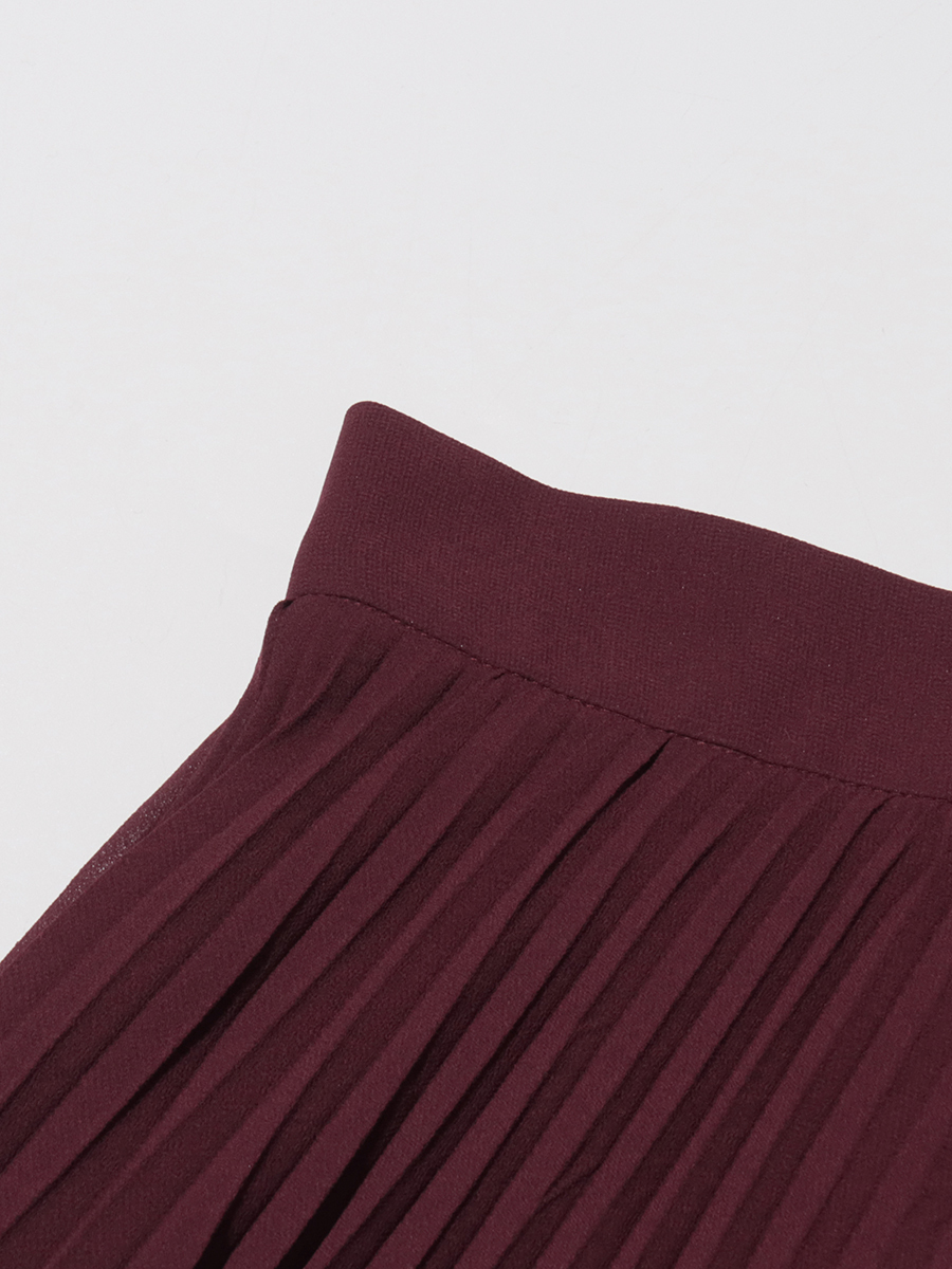 TWOTWINSTYLE Off Shoulder Tunic Top Pleated Skirt Elegant Two Piece Set