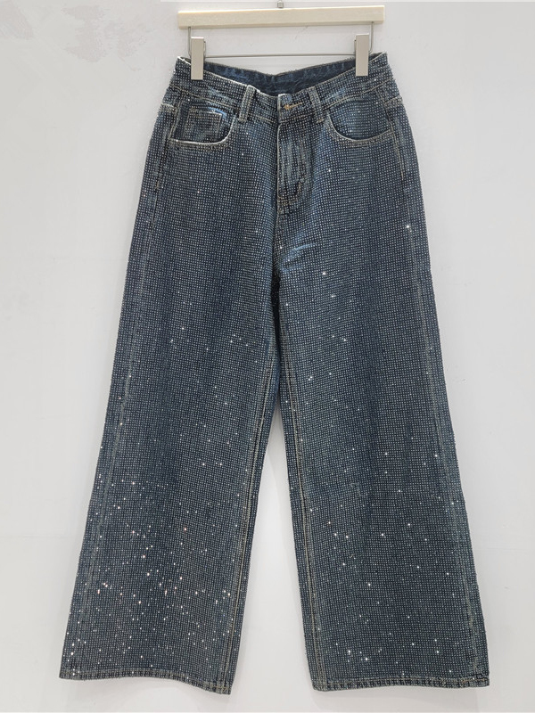 TWOTWINSTYLE Loose Spliced Diamond Designer Pants
