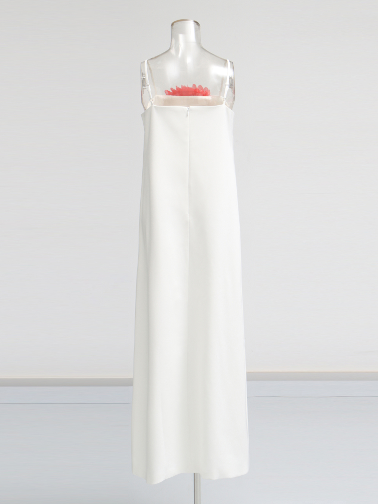 TWOTWINSTYLE Solid Sleeveless Spliced 3D Flower Vintage Dress