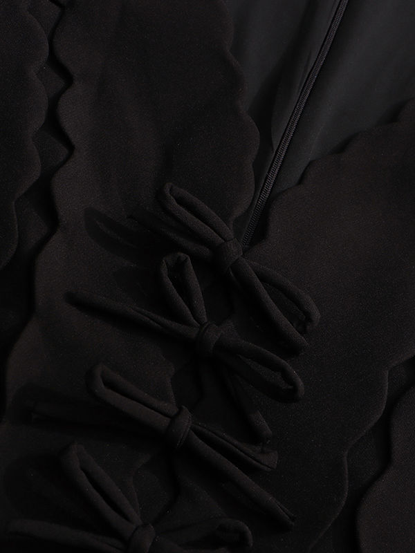 TWOTWINSTYLE Deep V Neck Patchwork Bowknot Fashion Dress