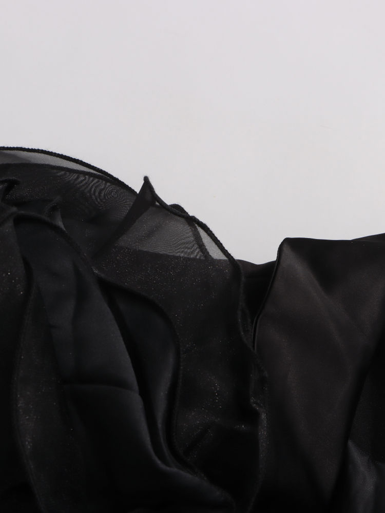 TWOTWINSTYLE Deep V Neck Patchwork Ruffles Tunic Dsigner Coat